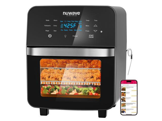 Nuwave Brio 15.5Qt 10-IN-1 Air Fryer Rotisserie Oven, XL Family Size, Even & Crisp AirFry, Reheat, Roast, Dehydrate for Quick Meals, 50°-425°F...