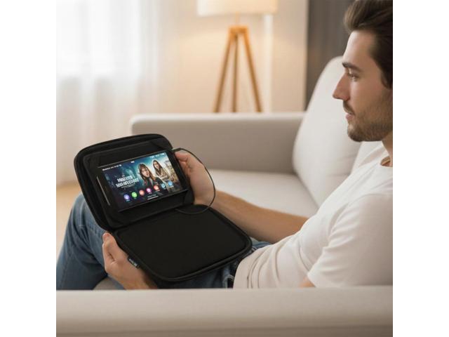 iBasics Portable Tablet Speaker Case with Rechargeable Battery, Built-In Stereo Sound, 3.5mm Audio Jack, Protective Pouch for 7-Inch Tablets &...
