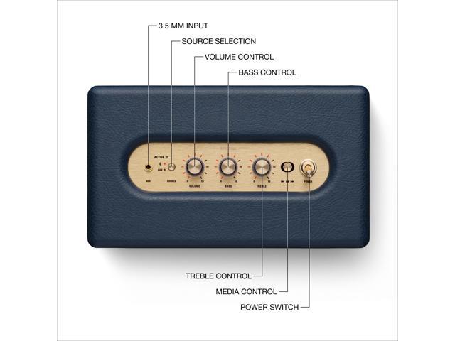 Marshall - Acton III Bluetooth Home Speaker with Bass / Treble / Volume Controls and 3.5 mm Auxiliary Input - Midnight Blue - image 4