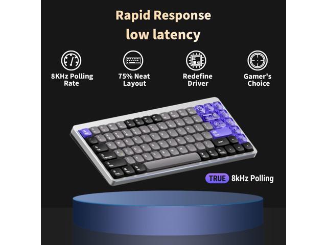 NuPhy Air75 HE RGB Low Profile Hotswap Wired Mechanical Gaming Keyboard 75% Layout (84 Keys), Magnetic Jade Switches Compatible with Windows, iOS,...