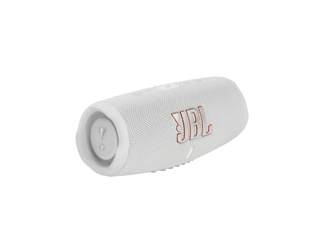CHARGE 5 - Portable Waterproof (IP67) Bluetooth Speaker with Powerbank USB Charge out, 20 hours playtime, Partyboost (White)