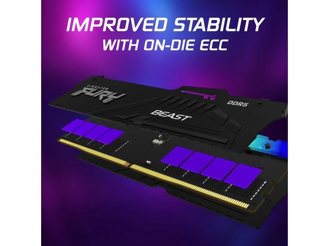 Kingston Fury Beast RGB 32GB 6000MT/s DDR5 CL30 Desktop Memory AMD Expo Plug N Play Single Module KF560C30BBEA-32