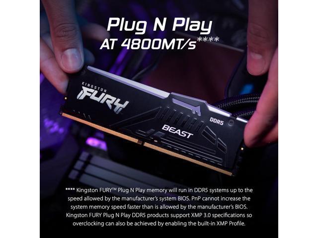 Kingston Fury Beast RGB 32GB 6000MT/s DDR5 CL30 Desktop Memory AMD Expo Plug N Play Single Module KF560C30BBEA-32