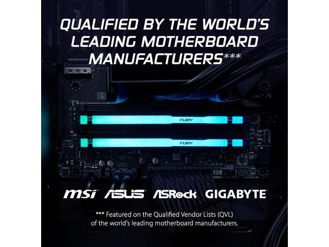 Kingston Fury Beast RGB 32GB 6000MT/s DDR5 CL30 Desktop Memory AMD Expo Plug N Play Single Module KF560C30BBEA-32