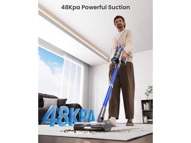 Cordless Vacuum Cleaner, Upgraded 580W 48KPA 65Mins Cordless Stick Vacuum Cleaner with Self-Standing and Touch Screen, Anti-tangle Wireless Vacumm,...
