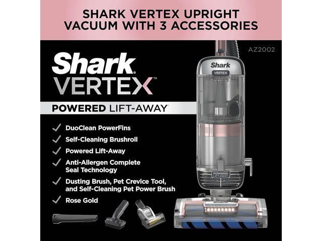 Shark AZ2002 Vertex Powered Lift-Away Upright Vacuum with DuoClean PowerFins, Self-Cleaning Brushroll, Large Dust Cup, Pet Crevice Tool, Dusting...