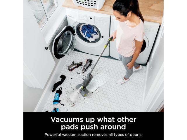 Shark VACMOP Cordless Hard Floor Cleaner, Vacuum and Spray Mop, Powerful Suction, Lightweight, LED Headlights, Includes 4 Disposable Pads, 12oz...