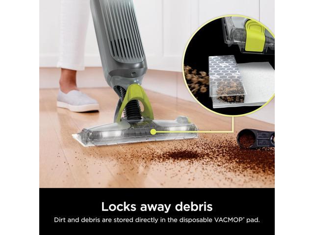 Shark VACMOP Cordless Hard Floor Cleaner, Vacuum and Spray Mop, Powerful Suction, Lightweight, LED Headlights, Includes 4 Disposable Pads, 12oz...