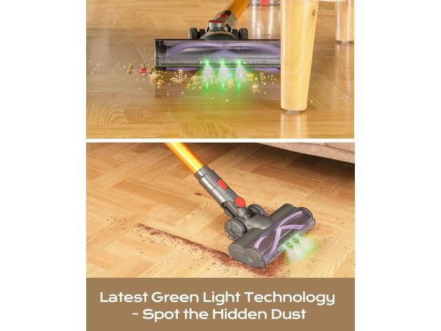 Cordless Vacuum Cleaner, 45Mins Powerful Vacuum Cleaners for Home, Lightweight Stick Vacuum Cordless with Advanced Green Light Tech, Rechargeable...