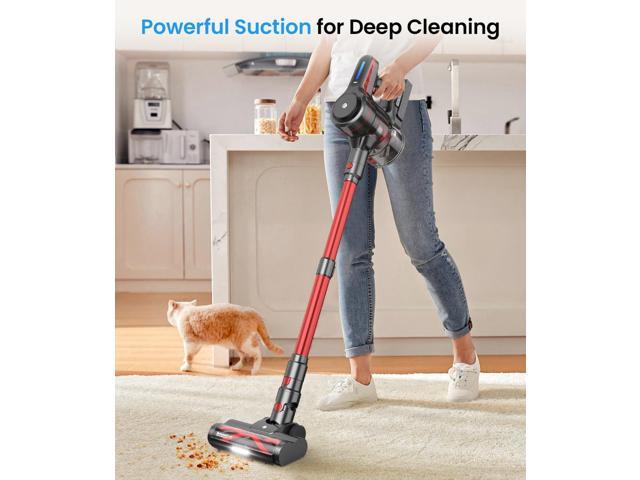 Cordless Vacuum Cleaner, Stick Vacuum with Powerful Suction, 45Mins Runtime Vacuum Cleaners for Home, Anti-tangle and 1.5L Dust Cup, 6 in 1...