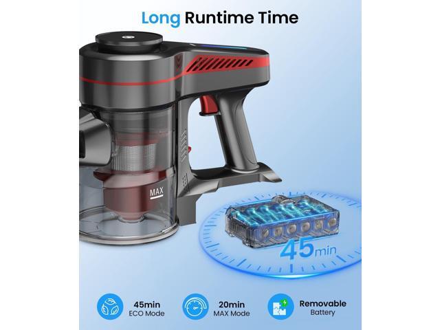Cordless Vacuum Cleaner, Stick Vacuum with Powerful Suction, 45Mins Runtime Vacuum Cleaners for Home, Anti-tangle and 1.5L Dust Cup, 6 in 1...