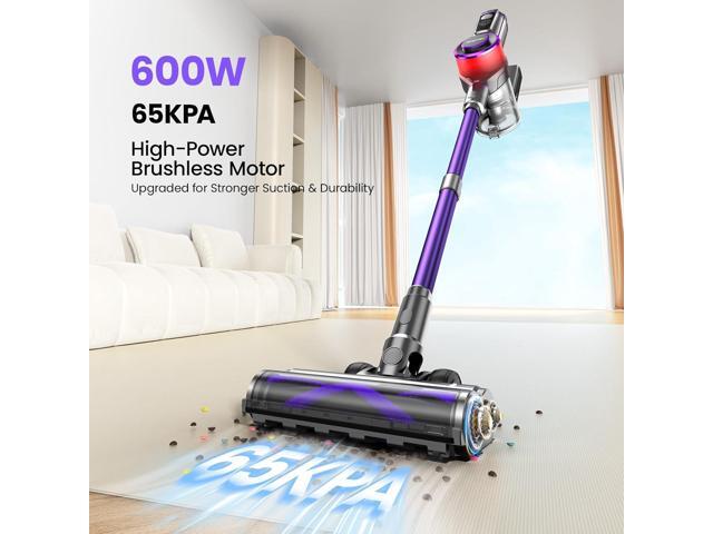 Cordless Vacuum Cleaner,600W 65KPA Dual Motor Vacuum for Home with AI Auto Suction,70Min Runtime,Stick Vacuums with Self-Standing Design,LED...