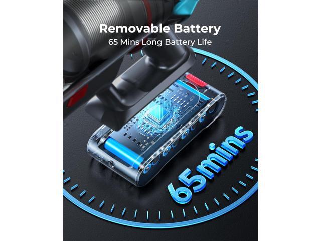 Cordless Vacuum Cleaner 580W/48Kpa, Stick Vacuum Cleaners 65 Mins Max Runtime with Charging Dock, Self-Standing Handheld Vacuum with Touch Display,...