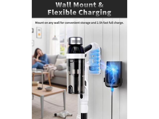 Cordless Vacuum Cleaner, 2 Batteries 110 Mins Runtime Vacuum Cleaners for Home, 550W 45KPA 15-in-1 Stick Vacuum with Charging Dock, Handheld Vacuum...