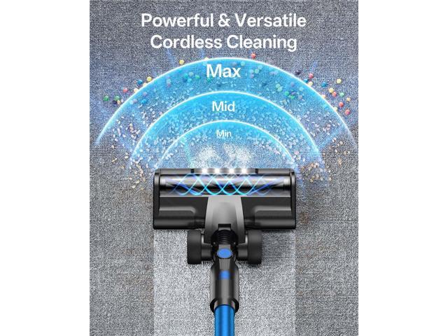 Cordless Vacuum Cleaner, 8-in-1 Cordless Stick Vacuum Cleaner with 3 Suction Modes, Up to 45mins Runtime, Rechargeable, Self-Standing, Wireless...