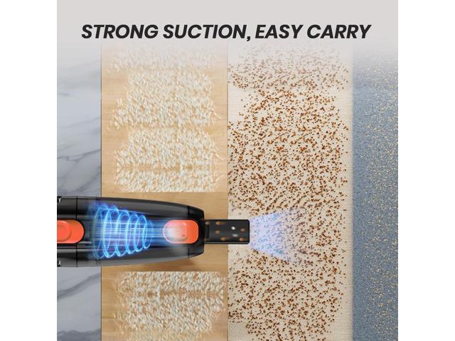Corded Stick Vacuum Cleaner, Powerful Suction Handheld Vacuum with One-Click Dust Disposal, 3-in-1 Use for Hard Floor, Ceramic Tile, 0.8 Liters...