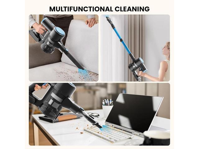 Cordless Vacuum Cleaner with 35Kpa Suction, Battery Vacuum Cleaner with LED Headlight & Anti-Tangle Brush, 6in1 Lightweight Cordless Vacuum for...