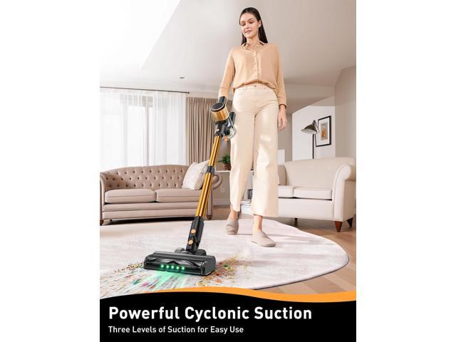 Cordless Vacuum Cleaner, 40Kpa 8 in 1 Powerful Suction Lightweight Stick Vacuum Cleaner for Home, LED Display, 3 Suction Modes, 45Mins Detachable...