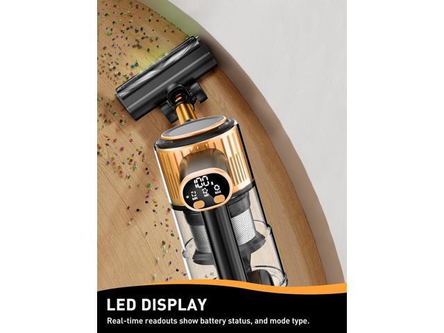 Cordless Vacuum Cleaner, 40Kpa 8 in 1 Powerful Suction Lightweight Stick Vacuum Cleaner for Home, LED Display, 3 Suction Modes, 45Mins Detachable...