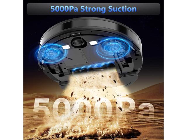Tikom Robot Vacuum and Mop Combo, 5000Pa Robotic Vacuum Cleaner, 150 Min Max, App & Remote Control, Ideal for Hard Floor, Carpet, Pet Hair,...
