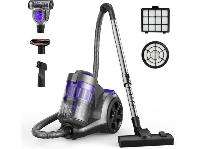 Canister Vacuum Cleaner, 1700W 45Kpa Bagless HEPA Vacuum