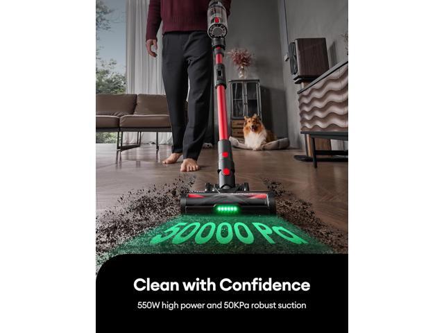 Ultenic Cordless Vacuum Cleaner, 550W/50Kpa, 60Mins Runtime, 180°Bendable Wand, Anti-Tangle Brush, Stick Vacuum Cordless with Charging Dock,...
