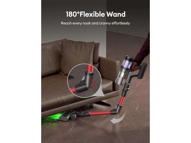 Ultenic Cordless Vacuum Cleaner, 550W/50Kpa, 60Mins Runtime, 180°Bendable Wand, Anti-Tangle Brush, Stick Vacuum Cordless with Charging Dock,...