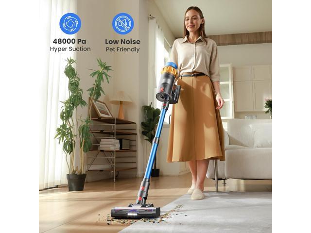 Cordless Vacuum Cleaner, 580W 48KPA 70Mins Vacuum Cleaners for Home, Self-standing Stick Vacuum with Aromatherapy, Anti-Tangle Brush, Wall Mount...