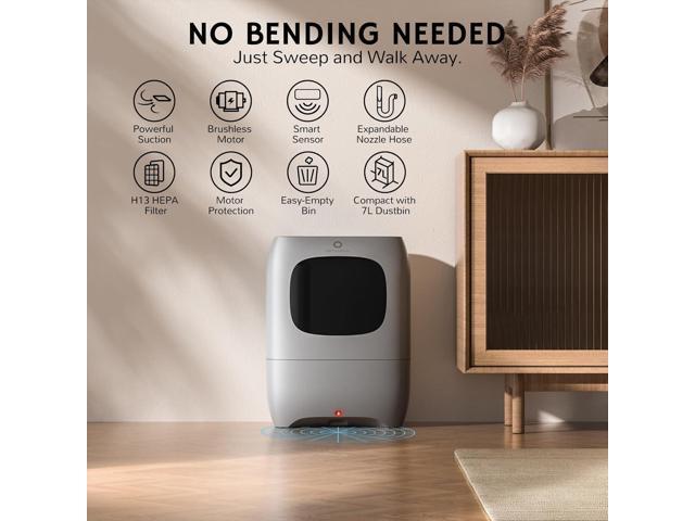 AIRTHEREAL T1 Touchless Vacuum Automatic Dustpan with 2 Operation Modes - Ultra Fast & Powerful Corded Canister Vacuum for Sweeping Salon, Pet...
