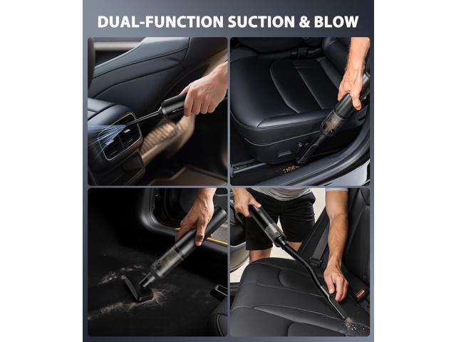Car Vacuum Portable Cordless Handheld Vacuum Cleaner 4-in-1 Mini Cordless Vacuum with 2 Suction Modes and 16800pa Suction Power Blowing & Inflating...