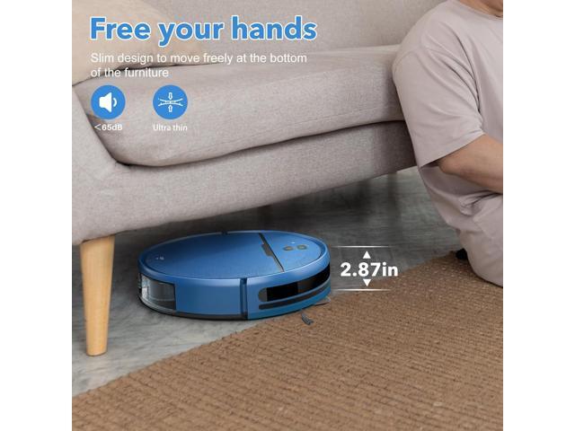 Robot Vacuum and Mop Combo, 2 in 1 Robot Vacuum Cleaner with WiFi/App, Smart Robotic Vacuums with Strong Suction, Schedule, Self-Charging, Slim,...