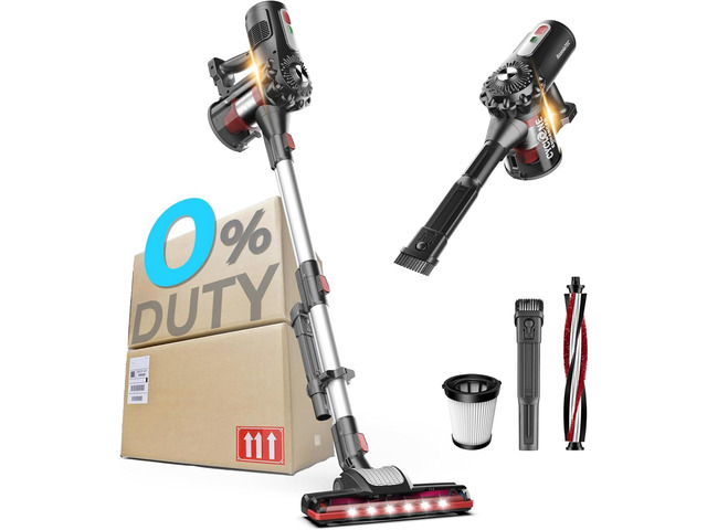 Roomie Tec Cordless Stick Vacuum Cleaner, Lightweight 2-in-1 Handheld with Powerful Suction, Rechargeable Battery, Bagless HEPA Filter &...