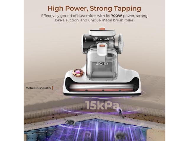 Mattress Vacuum Cleaner with UV-C Light, 15Kpa Suction 700W Powerful Double-Cup Handheld Vacuums, Bed Cleaner with Smart Dust Sensor, Ultrasonic,...