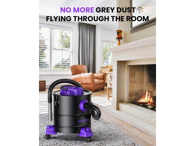 Ash Vacuum for Pellet Stoves: 5.2 Gallon Fireplace Ash Vac with 1200w Powerful Suction & Wheeled Base - Ash Vacuum Cleaner for Fireplaces, Pellet...