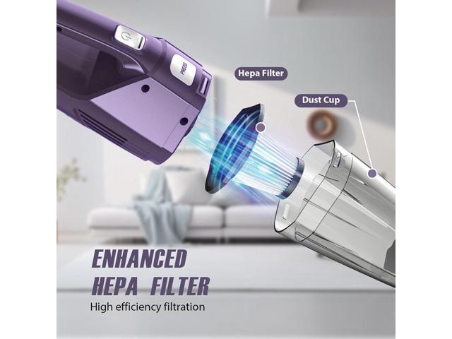 Handheld Vacuum Cordless Car Vac Portable with 8KPA & Multi Accessories & Low Noise, Lightweight Hand Held Vacuum Cordless Rechargeable for...