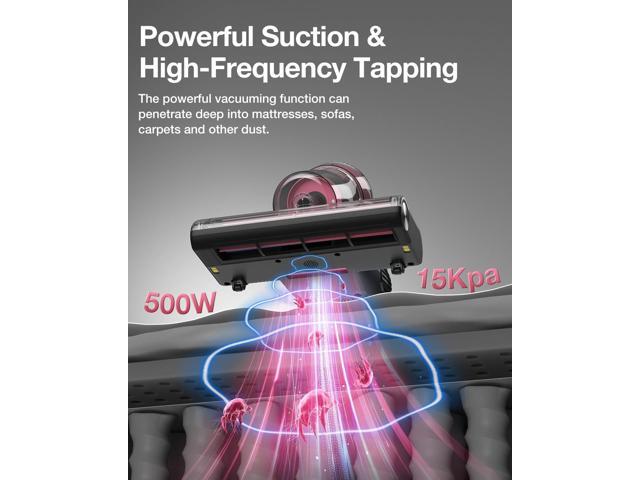 Jimmy Mattress Vacuum Cleaner, Bed Vacuum Cleaner with UV Sanitizing & HEPA Filter & Ultrasonic, Hot Wind and Air Purification, 15Kpa 500W Handheld...