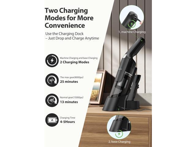 Handheld Vacuum Cleaner, Cordless & Rechargeable, 15KPa Powerful Suction, 30-Min Runtime, 500ML Dust Cup, for Pet Hair/Car/Home Blue