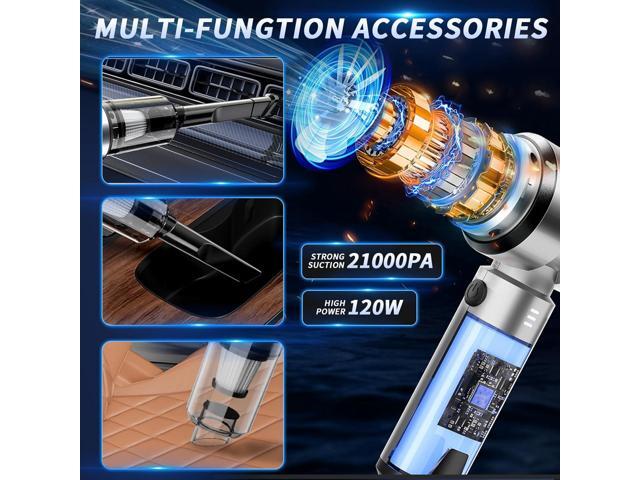 Car Vacuum Portable Cordless, 21000PA High Power Handheld Vacuum Cleaner with Brushless Motor,Mini Hand Held Vacuum Cordless Rechargeable Air...