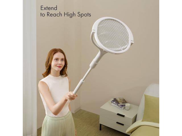 GeckoMan Rotating Head Electric Fly Swatter Racket Rechargeable Bug Zapper Racket Bug Zapper Indoor Fly Zapper Mosquito Zapper Flies Killer for...