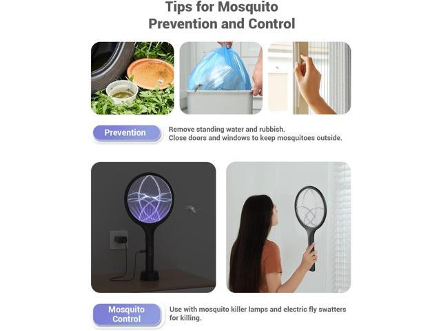 YISSVIC Electric Fly Swatter 4000V Bug Zapper Racket Dual Modes Mosquito Killer with Purple Mosquito Light Rechargeable for Indoor Home Office...