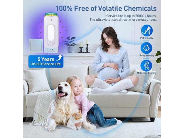 Fruit Fly Trap for Indoors with 10 Refills, 2 in 1 Fly Trap Indoor with Night Light for Home, Gnat Traps for House Indoor, Plug-in Insect Trap for...