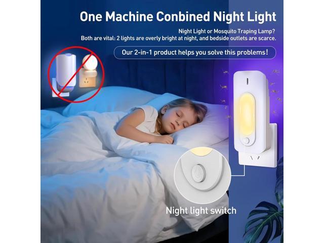 Fruit Fly Trap for Indoors with 10 Refills, 2 in 1 Fly Trap Indoor with Night Light for Home, Gnat Traps for House Indoor, Plug-in Insect Trap for...