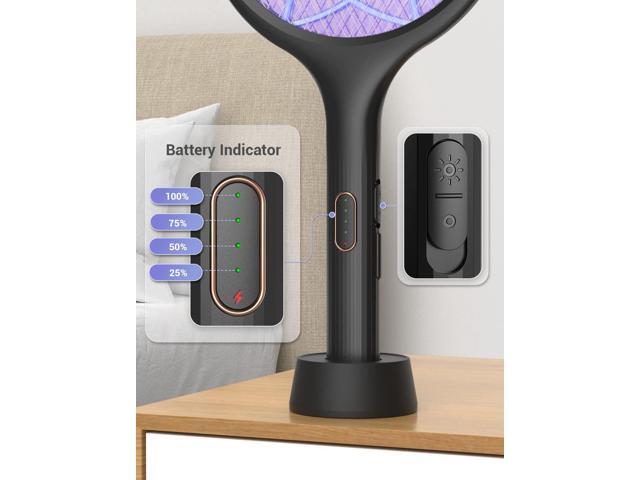 YISSVIC Electric Fly Swatter Bug Zapper Racket Dual Modes Mosquito Killer with Purple Mosquito Light Rechargeable for Indoor Home Office Backyard...