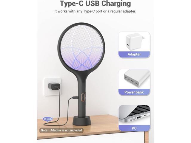 YISSVIC Electric Fly Swatter Bug Zapper Racket Dual Modes Mosquito Killer with Purple Mosquito Light Rechargeable for Indoor Home Office Backyard...
