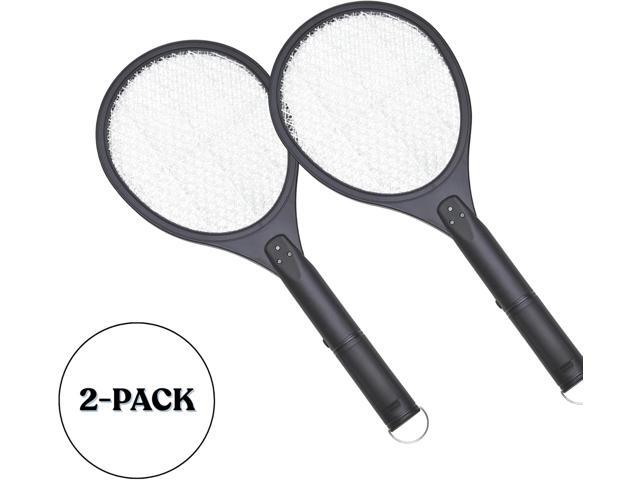 Black Flag 2-Pack Electric Bug Zapper Rackets Mosquito & Fly Swatter, Battery Operated (Black)