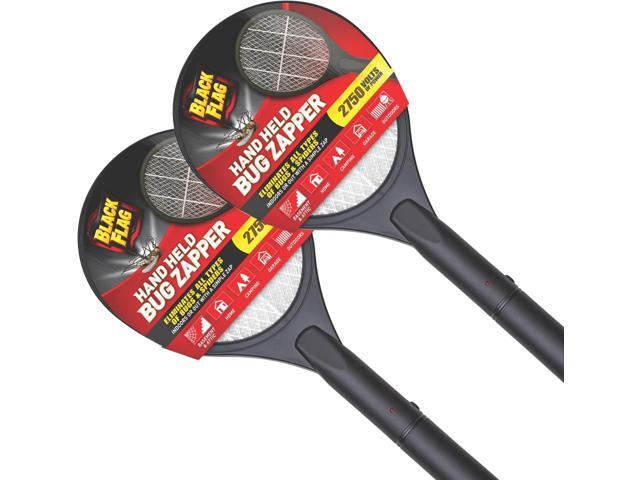 Black Flag 2-Pack Electric Bug Zapper Rackets Mosquito & Fly Swatter, Battery Operated (Black)