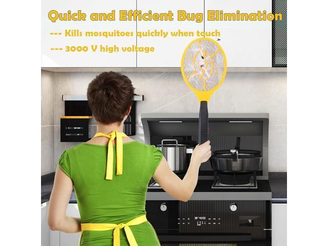 2 Pack Electric Fly Swatter, Handheld Bug Zapper Racket for Outdoor & Indoor, Mosquito Zapper Racket Battery Powered Tennis Mosquito Rackets for...