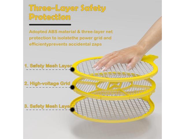 2 Pack Electric Fly Swatter, Handheld Bug Zapper Racket for Outdoor & Indoor, Mosquito Zapper Racket Battery Powered Tennis Mosquito Rackets for...