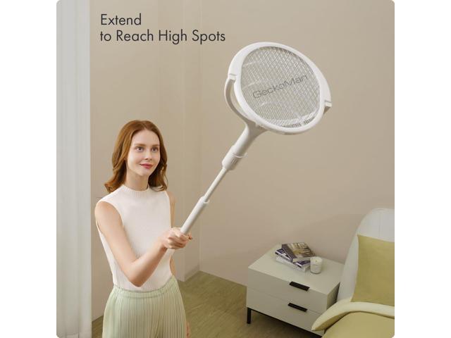 2-Pack GeckoMan Rotating Head Electric Fly Swatter Racket Rechargeable Bug Zapper Racket Bug Zapper Indoor Fly Zapper Mosquito Zapper Flies Killer...