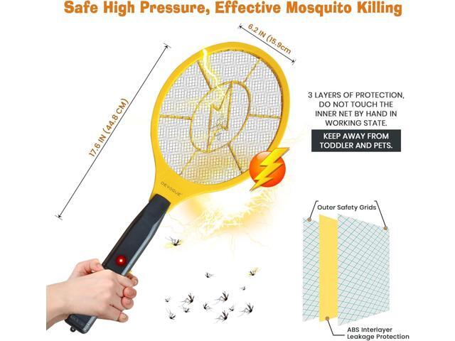DEVOGUE Pack of 2 Electric Fly Swatter Bug Zapper Battery Operated Flies Killer Indoor & Outdoor Pest Control Mosquito Zapper and Insect Catcher...